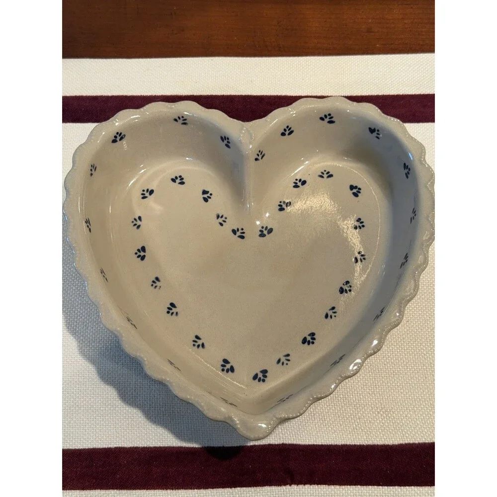 Polish Pottery Heart-shaped Fluted Baker/Serving Dish